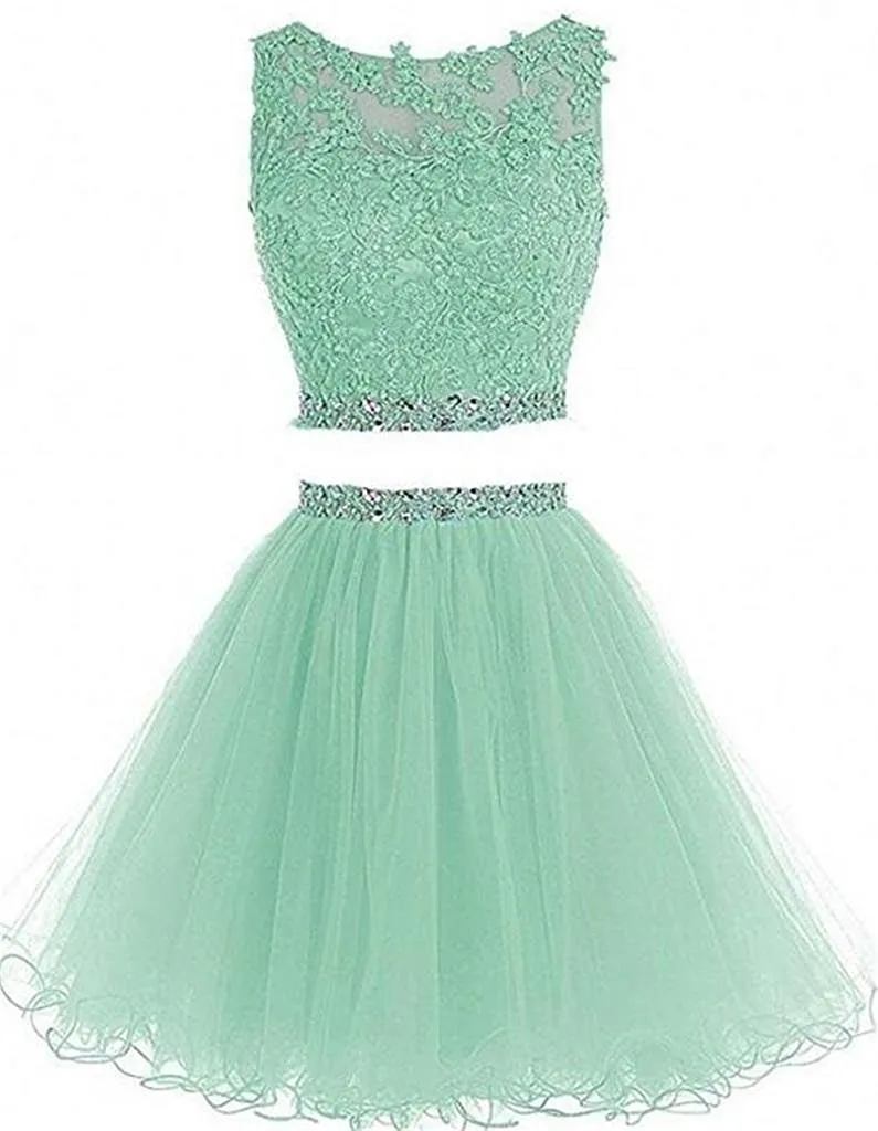 DHgate Off Shoulder Two Piece Short Prom Homecoming Dress with Beaded Crystals Appliques for Graduation Cocktail Party QC116 Wedding Party Events