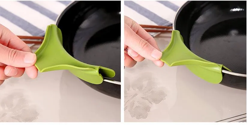 DHL Multifunzione in Silicone Alimentare Slip On Beccuccio Versare Clip su Beccuccio Singolo Pentole Ciotole Utensile da Cucina