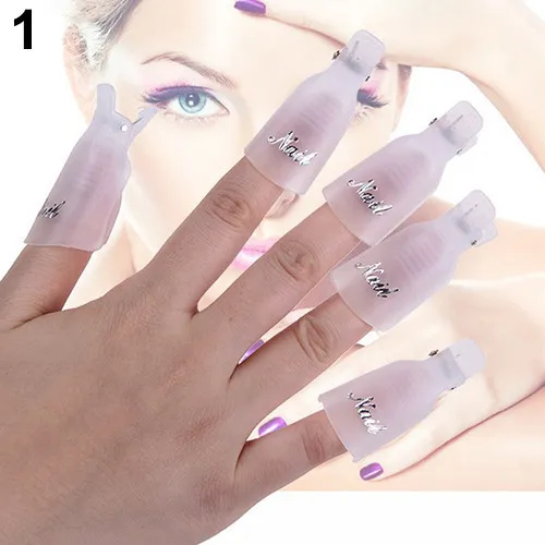 Moda Sıcak satış 10 adet / grup Plastik Nail Art Kapalı Islatın Cap Klip UV Jel Cila Sökücü Wrap Aracı ücretsiz alışveriş