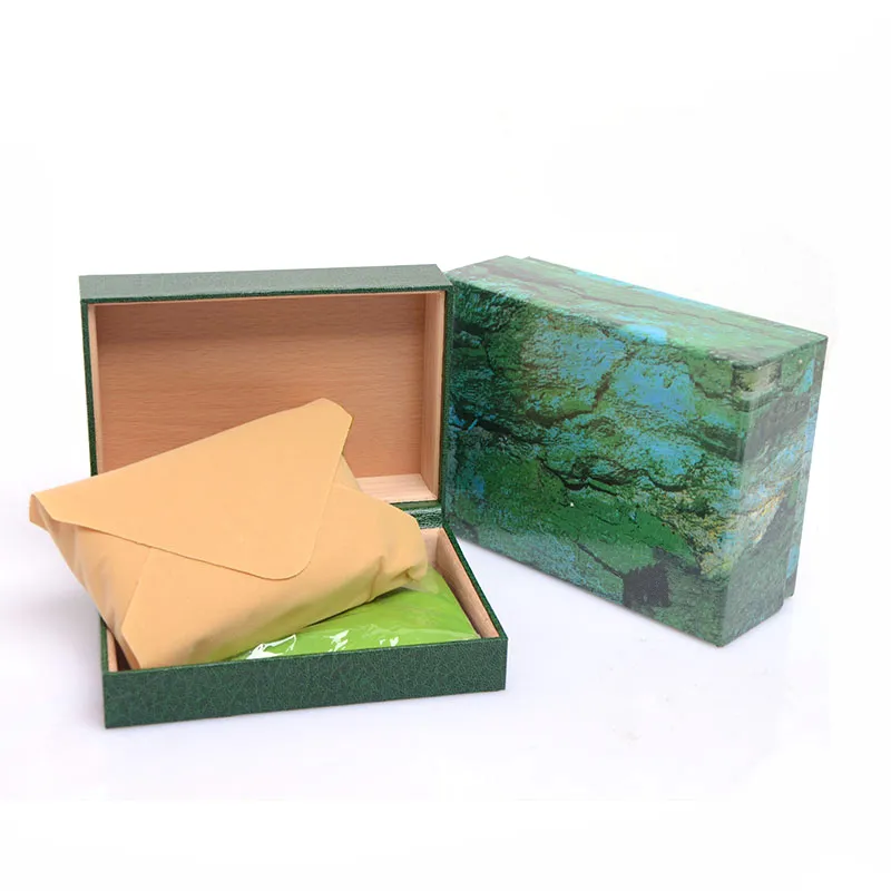 Montres EMS Boîtes en bois Boîte cadeau en bois vert Boîte de montres en cuir Box Glitter20087094880