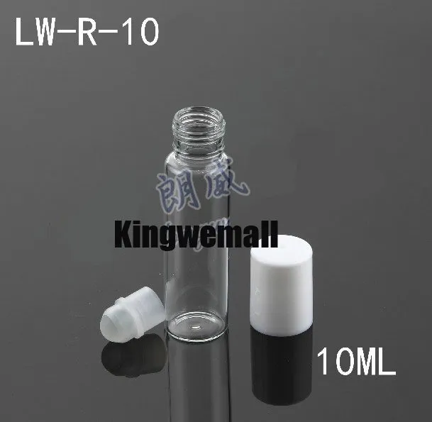 300 stks / partij 10 ml reizen navulbare glas parfum roll-on lege fles cosmetische verpakking LW-R-10