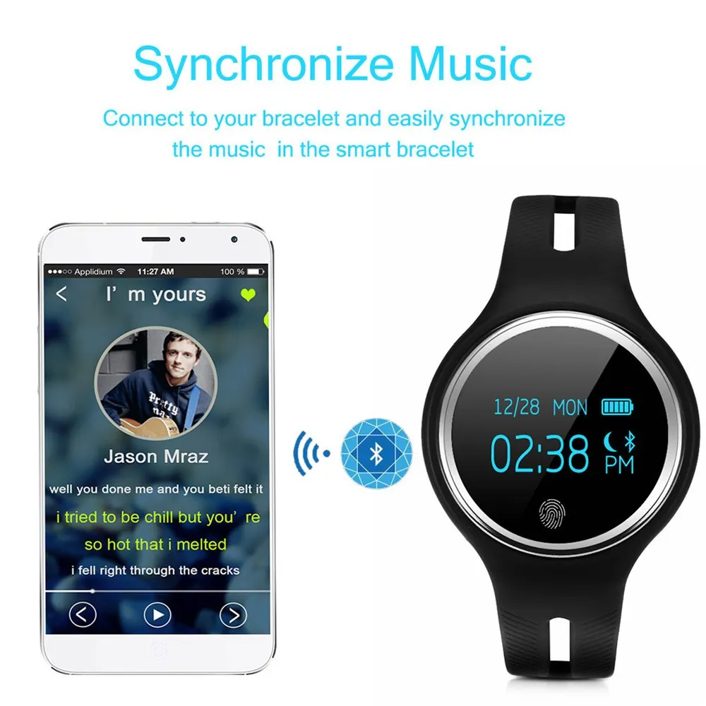 Сообщение E07 Bluetooth смарт браслет шагомер напоминание фитнес-трекер браслет для Андроид iOS водонепроницаемые