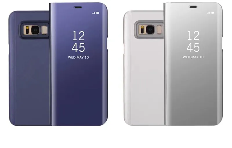 Ayna Cüzdan Resmi Vaka için Iphone 12 11 XR XS MAX X 8 7 Galaxy Note 20 Ultra S20 S10 Ayaklı Deri Kaplama Akıllı Pencere Metalik Krom