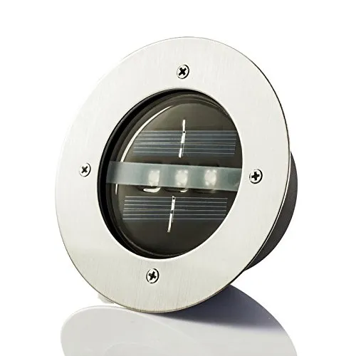 Underjordiska lampor 3 LED Outdoor Solar Power Light Stainless Brick Deck Landscape Floodlight Buried Lamp Path Way Garden Lights