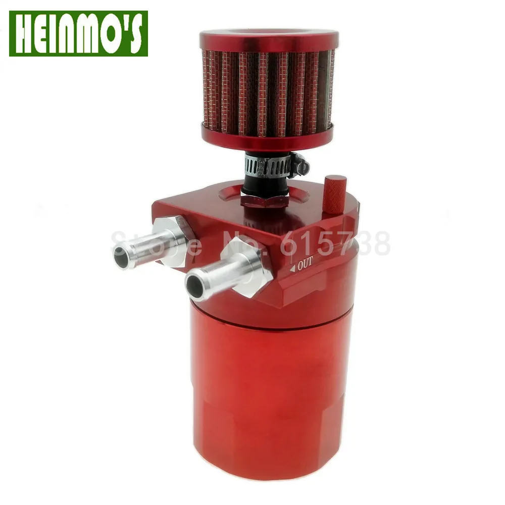 JDM Auto Car Racing Engine Baffled Oil Catch Can Tank oil tank Red with Breather Filter Aluminum Universal