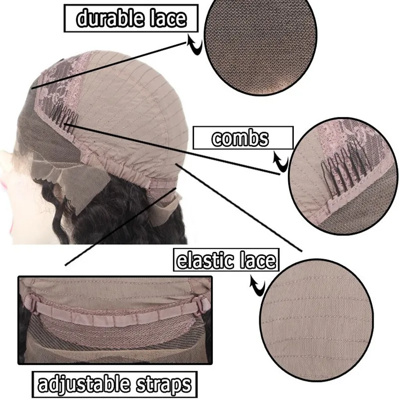 깊은 중간 부분 갈색 뿌리 ombre 금발 짧은 전체 레이스 프런트 가발 합성 내열성 브라질 머리 밥 가발 화이트/블랙 여성을위한