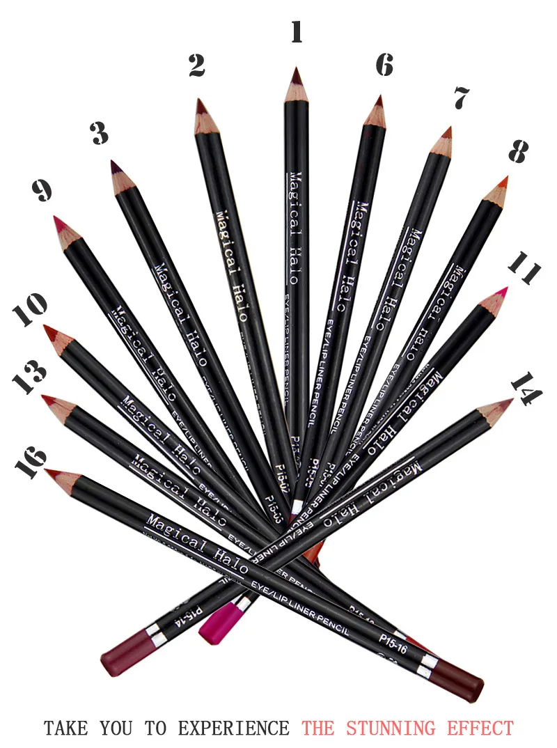 12 färger/parti vattentät läppfoder penna set lipliner kontur matt läppstift penna långvarig retro röd läpppenna