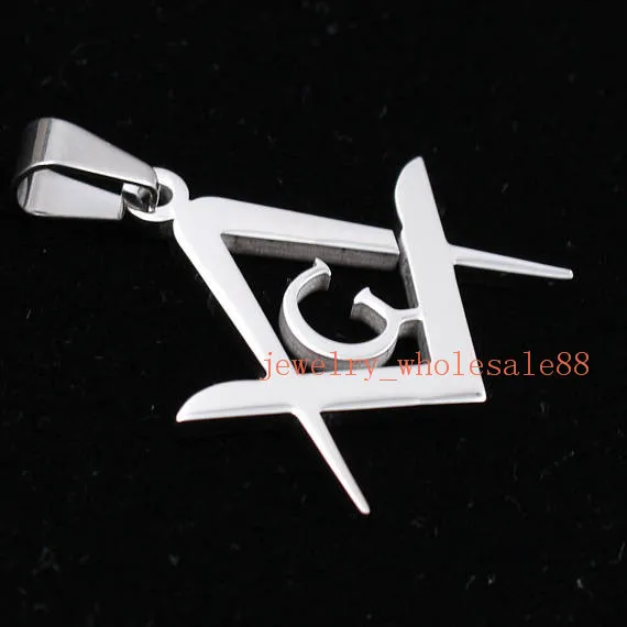 whole in bulk 10pcs Lot mason Mason Masonic Symbol PENDANT necklace charms Stainless steel religious jewelry finding no ch2703