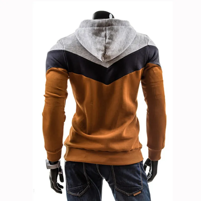 Hoodies mode hommes streetwear 2016 designer Casual Hoodie sweat-shirt à manches longues manteau à capuche slim Fit Patchwork automne pull à capuche