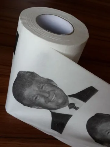 Novidade Donald Trump papel higiênico rolo de moda engraçada Humor Gag Presentes 3 Frete grátis WX-C15