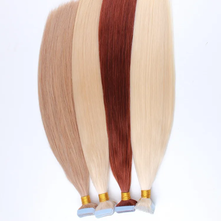 Elibess Brasilian Remy Human Hair Skin Weft Hair Extension 2.5g / st Blond Färg Tape In Human Hair