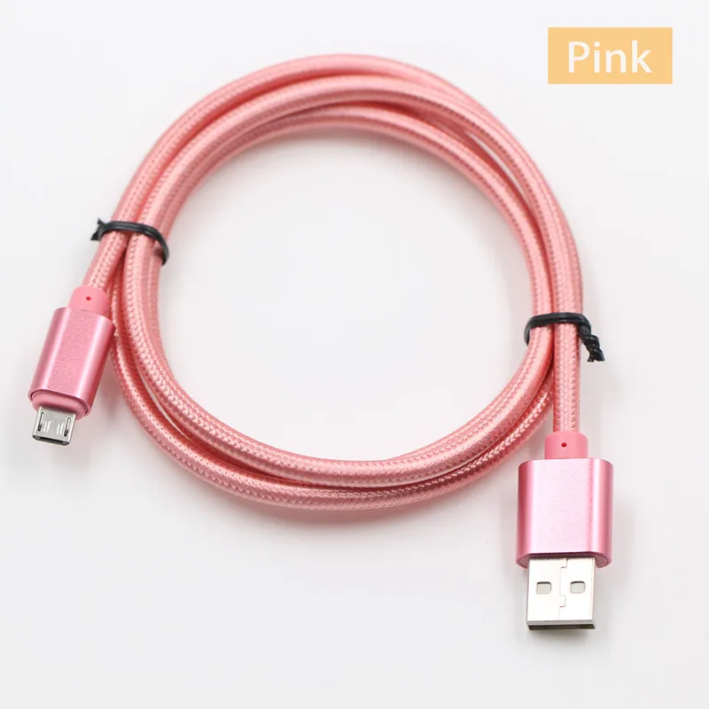 Custodia in metallo Cavo micro USB intrecciato 2.1A Cavo dati di ricarica ad alta velocità USB Tipo C 1M / 3FT Durata della vita lunga