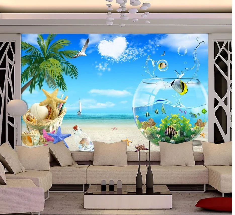 Ocean view of the sea view modern wallpaper for living room modern wallpaper for living room