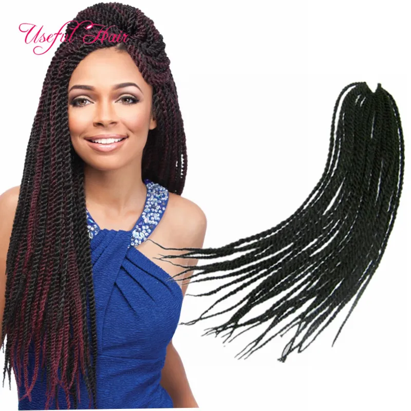 Ombre Haarbundels Senegal Vlecht 18 inch Senegalese Twist Vlecht 2x Pre-Loop Synthetisch Vlechten Haar Haak Hair Extensions Cloud Nine