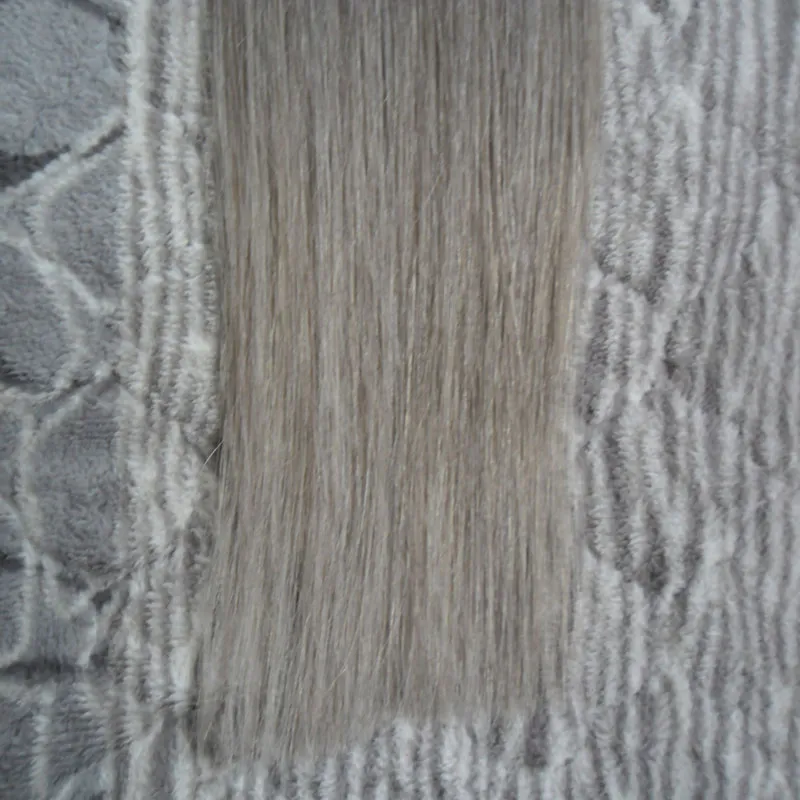 Virgem brasileira extensões de cabelo em linha reta cinza prata 40 peças de fita em extensões de cabelo humano 100g remy fita em extensões do cabelo