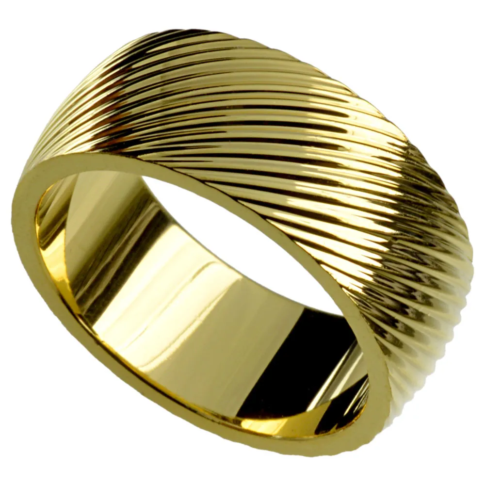 الصلبة الرجل 18K الذهب معبأ خاتم الزواج الاشتباك R246MA SZ8-15