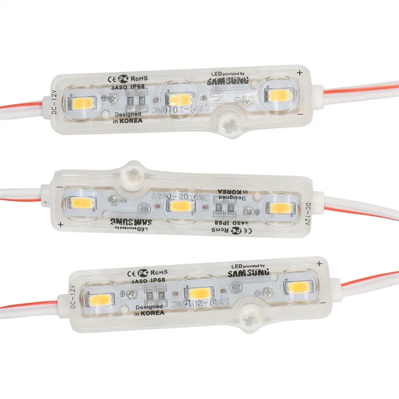 Светодиодный модуль IP68 5630 1,5W 3LEDS Знаки Подсветки водонепроницаемые красные белые синие 12 В 60 лм каждый рекламный свет 600pcs лоты