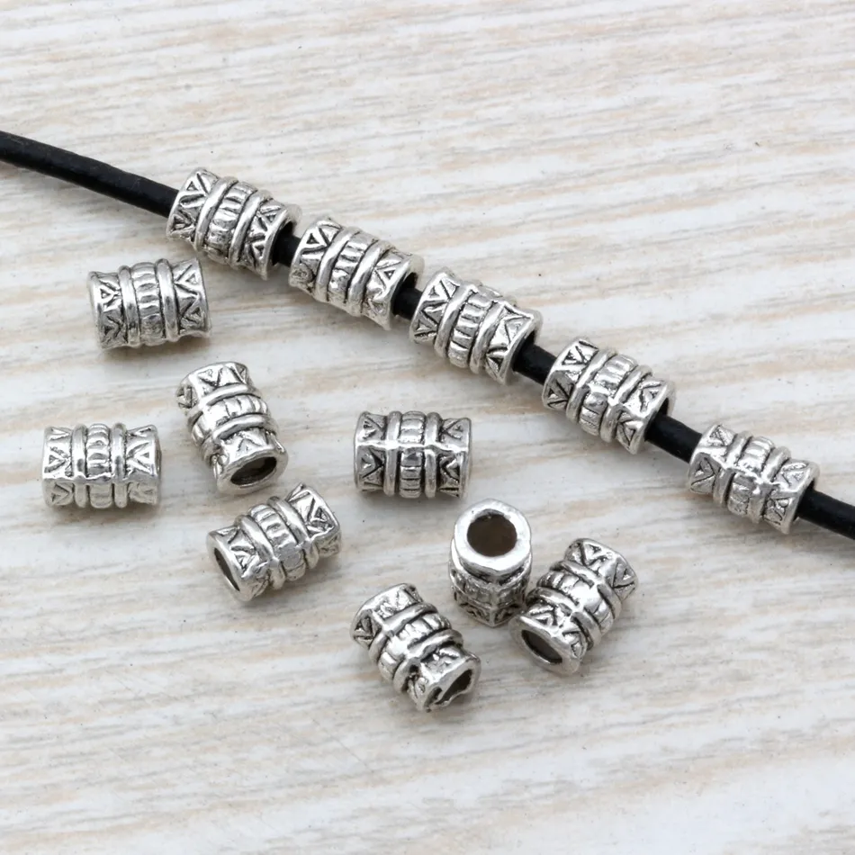 MIC Antique Silver zinc alloy Aztec Tube Beads Spacer 7x5mm DIY Jewelry D108415608
