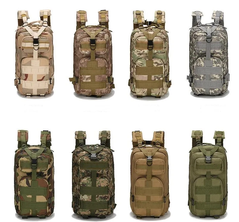 Hoge kwaliteit 30L wandelen camping tas militaire tactische trekking rugzak rugzak camouflage rugzakken aanval rugzakken buiten sporttassen