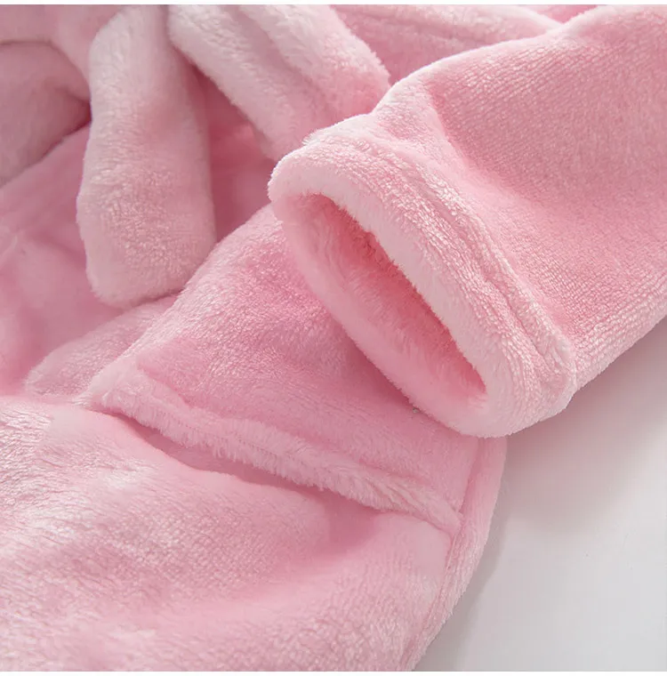 Pijamas bebê animal roupão de pelúcia bebê pc 1 menino menina macio veludo robe pijamas coral crianças vestido roupas do bebê 5495906