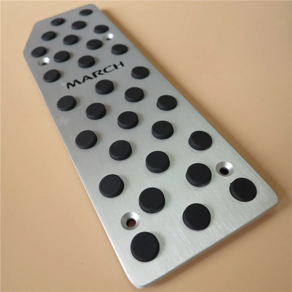 Car Accessories For Nissan March AT Gas Brake Foot Rest Pedal Plate Aluminium Non-slip Accelerator Pad,Car Styling Cover Sticker