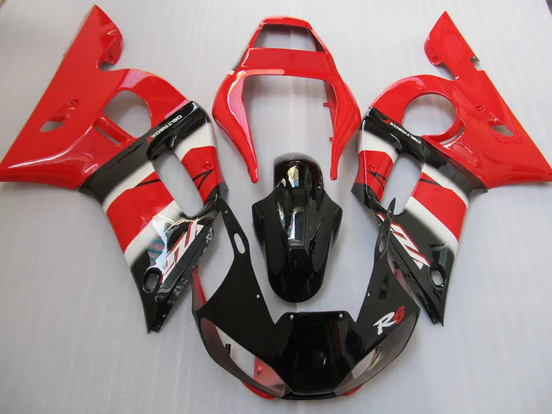 Top Selling Fairing Kit voor Yamaha YZF R6 98 99 00 01 02 Rood Black Backings Set YZFR6 1998-2002 OT22