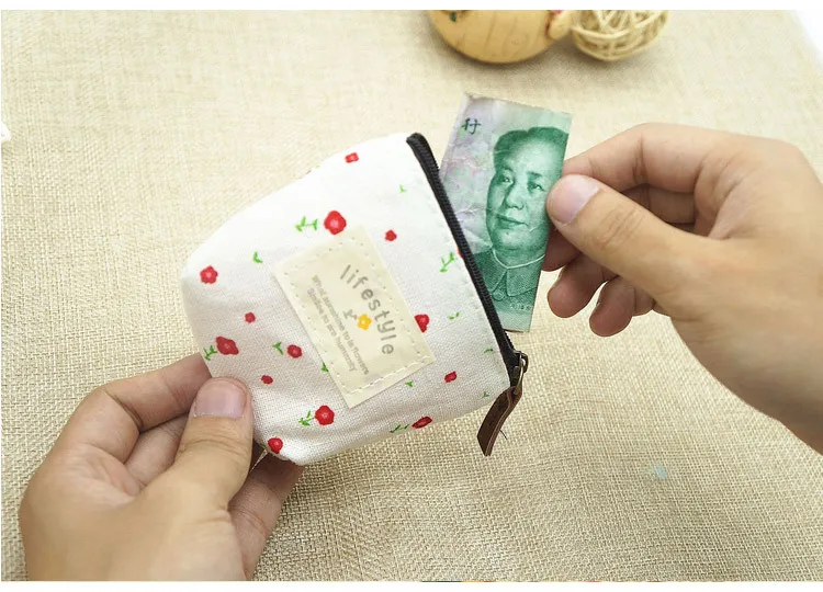 Hohe qualität Neue Mode druck reißverschluss Geldbörse Frauen Brieftasche Burse 10*8 cm Mischungsfarbe Hohe Qualität Freies verschiffen