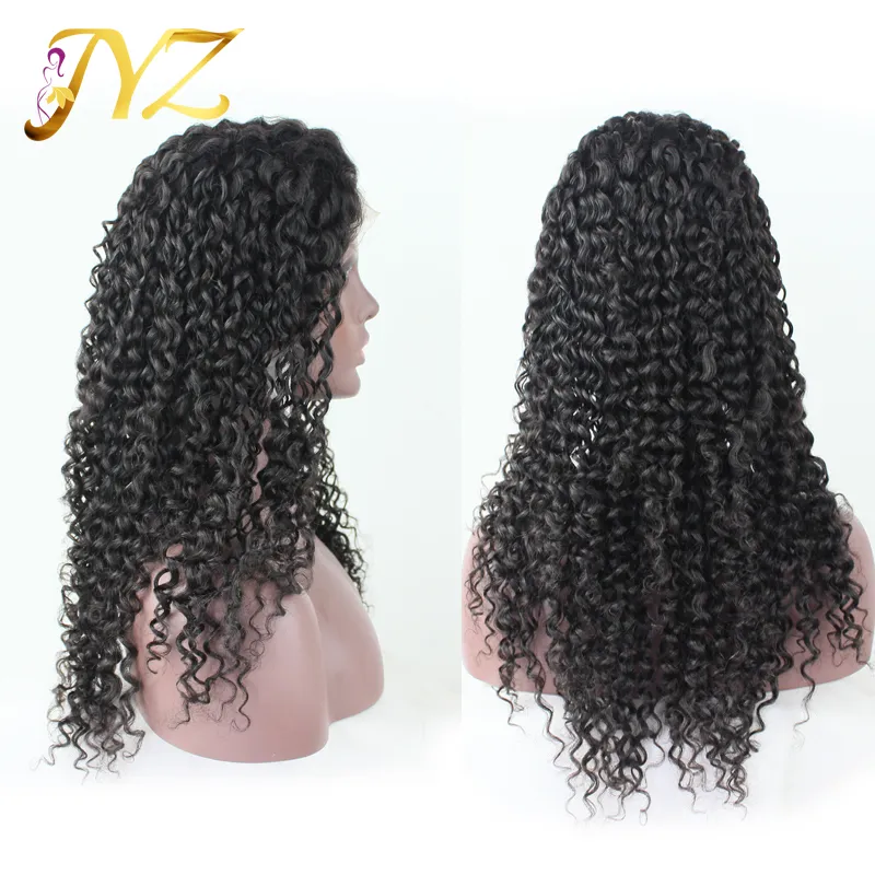 Curly Human Hair Wigs Bleached Knots 130 Density Swiss Lace Human Hair Full Lace Wigs With Baby Hair Lace Front Wigs5518274