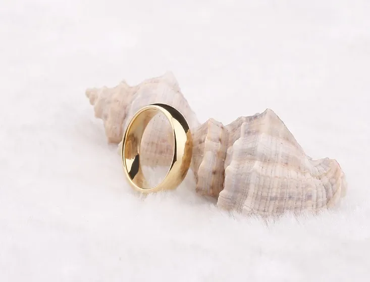 Classico anello in carburo di tungsteno 6mm 18k anelli gli amanti del matrimonio in oro uomo donna alta qualità USA taglia 6-14
