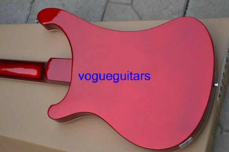 Ny stil 4003 Electric Guitar Abalone Inlag Bass Candy Red Color Electric Bass Guitar Musikinstrument