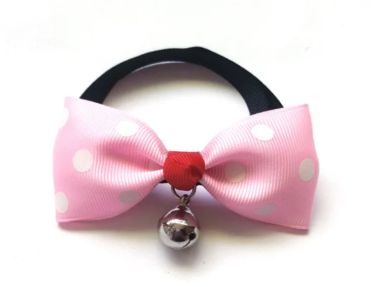 New /loot Cute Lovely Pet Dog Bowknot Tie Bow Necktie Collar Has the bell Pet Clothing Dog Cat Puppy IC758