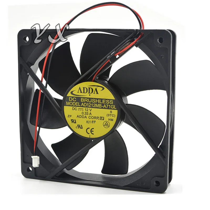 새로운 ADDA AD1212LB-A71GL 12cm 120mm 120 * 120 * 25mm 12V 0.24ADC 냉각 컴퓨터 볼 Brg 2 핀 FAN