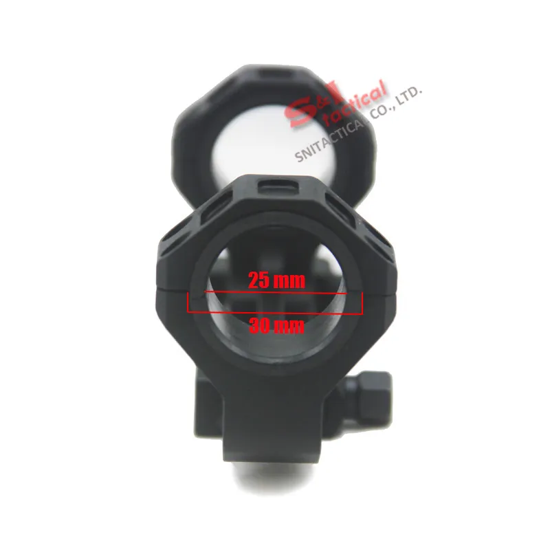 Ge Jakt Rifle Scope Mount 25mm / 30mm Diameter Ringar AR15 M4 M16 med integrerad bubbla Nivå Fit Weaver Picatinny Rail Short Version Black