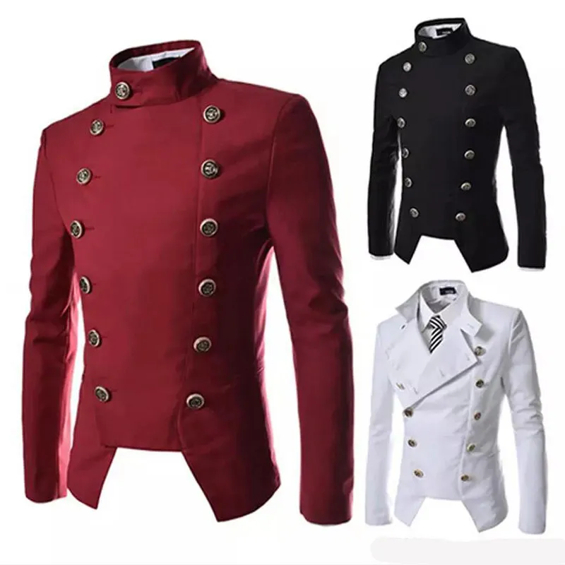 Casual Homme De Marque Blazer Denim Ropa Masculina Formal Traje Adelgazante Para Hombre Chaqueta De Doble Botonadura Abrigo Steampunk De 40 84 DHgate