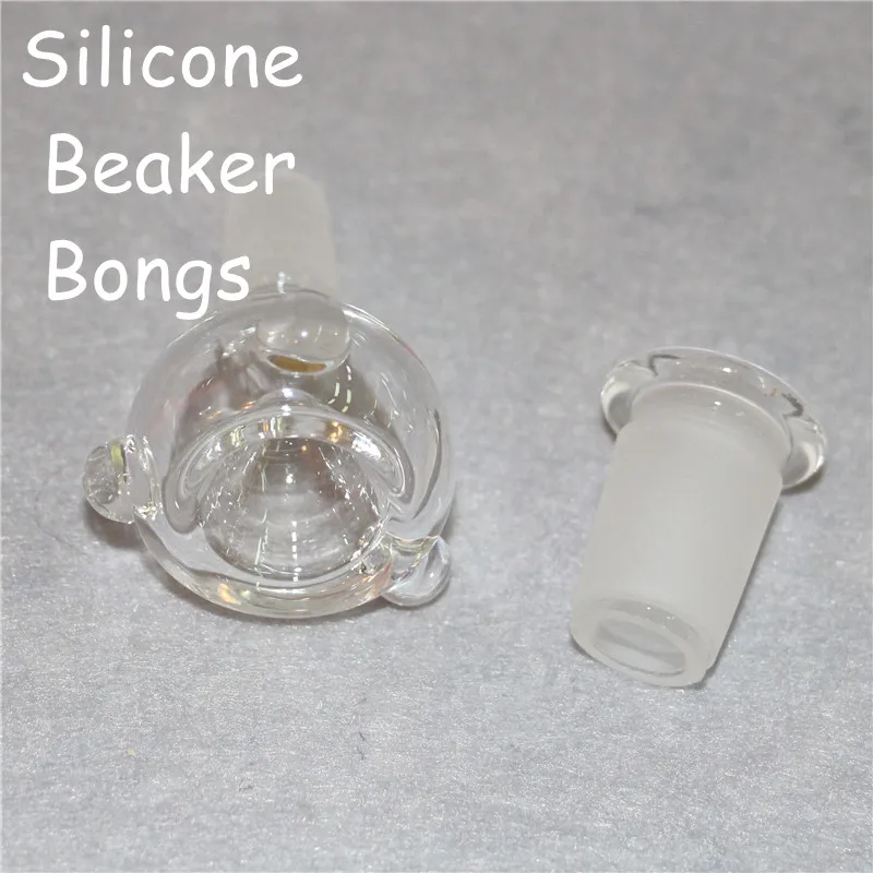 Силиконовые бонги с гребнем-перколятором и двойной ресайклерной силиконовой масляной вышкой Стеклянный стакан для кальяна