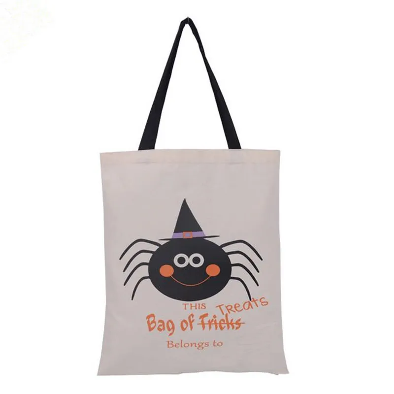 Cadeaux d'Halloween Sac Sacs Citrouille Diable Sacs À Main Bonbons Sacs-cadeaux Dessin Animé Toile Fourre-Tout Réutilisable Araignée Imprimer Sac À Bandoulière