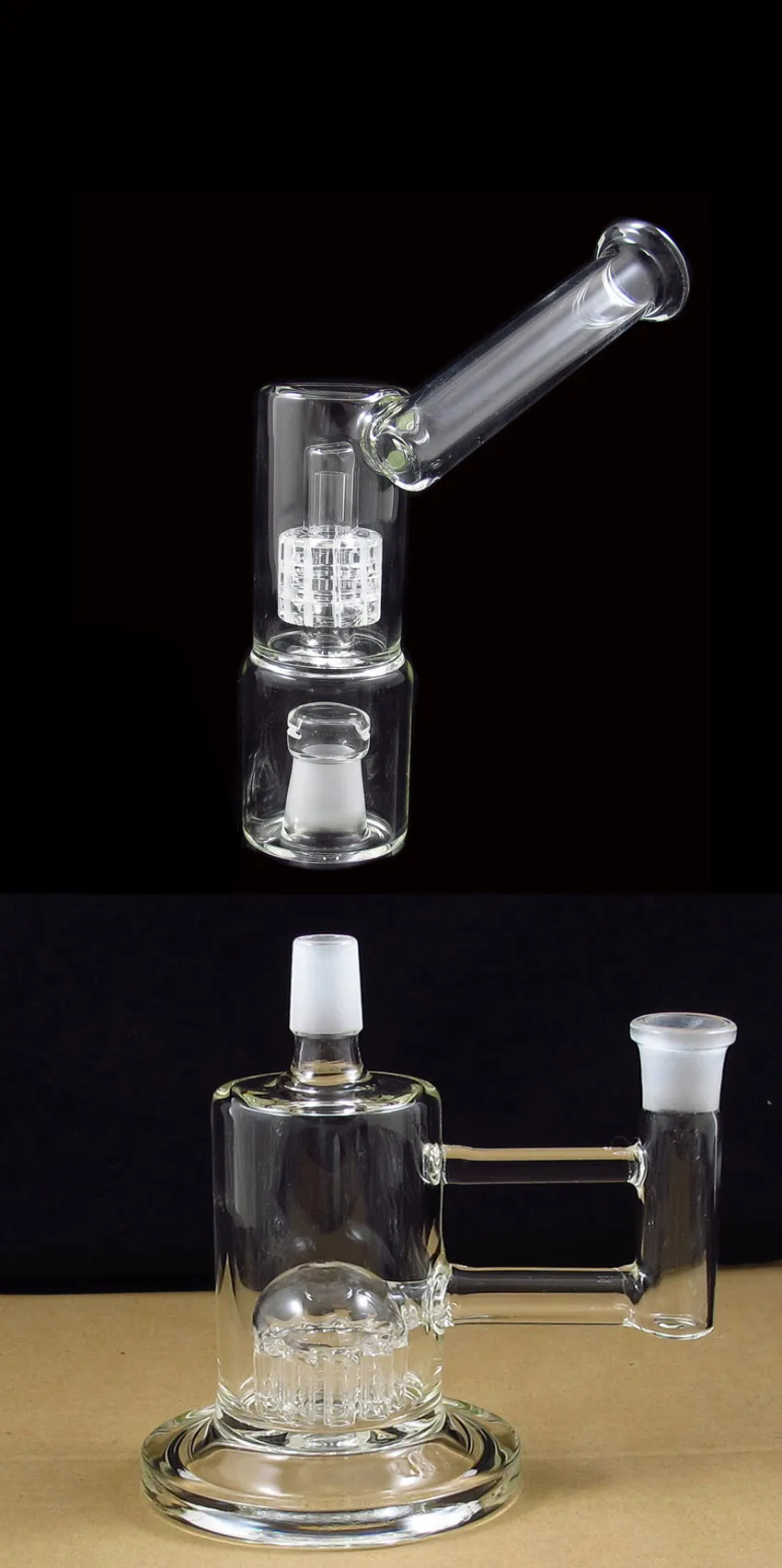 Neues Design VapeXhale Hydratube Sidecar Perc mit Ständer 7 Zoll Bubbler Glasbong 5 mm Dicke