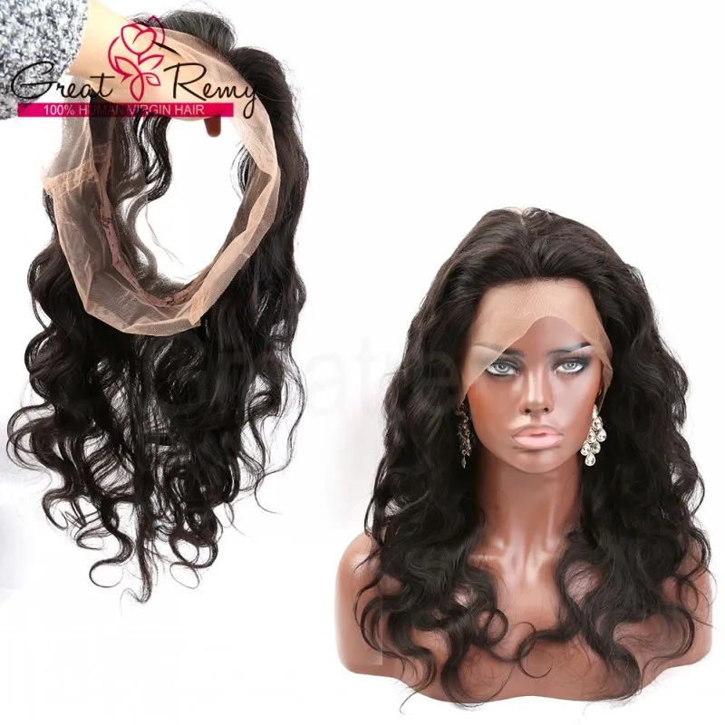 360 Lace Frontal Fechamento 22x4x2 polegadas Cabelo virgem brasileiro Pré -arrancou o cabelo humano não processado onda de cacho de renda profunda reta Frontal com venda de cabelos para bebês