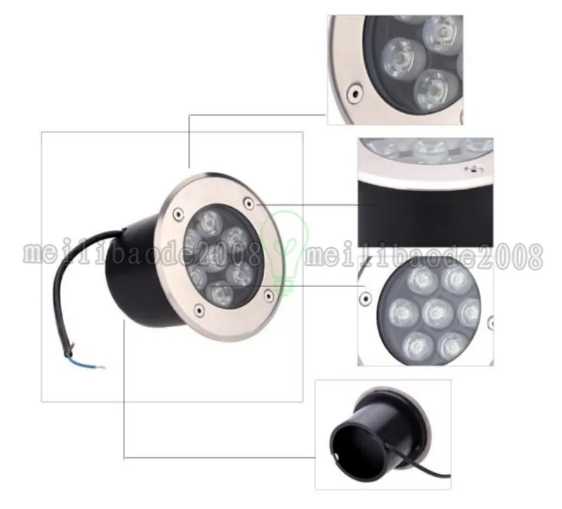 7x1W Waterdichte Hoge Power Outdoor Tuin Licht Vierkant Landschap Verlichting IP67 Waterdichte LED-ondergrondse lamp licht Myy