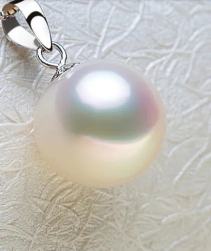 Chaud 16mm belle coquille blanche collier pendentif perle 17"