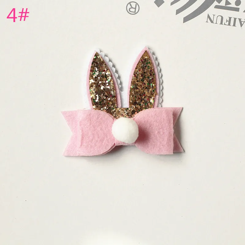 Cartoon Rabbit Ear Hair Bow Prince Baby Girl Hair Clips Bows Hairpin with Soft Ball Kids Cute Animals Barrettes239g