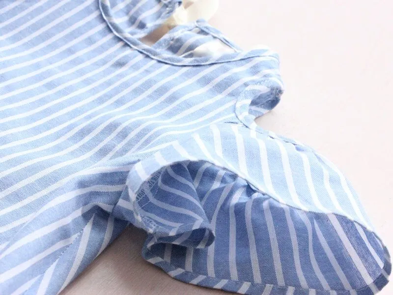 Sommer-Art-Baumwollmädchen-Kleid-Baby-beiläufige gestreifte Kleider für Mädchen Kinderkleidung vestidos infantis Kleinkindmädchenkleidung