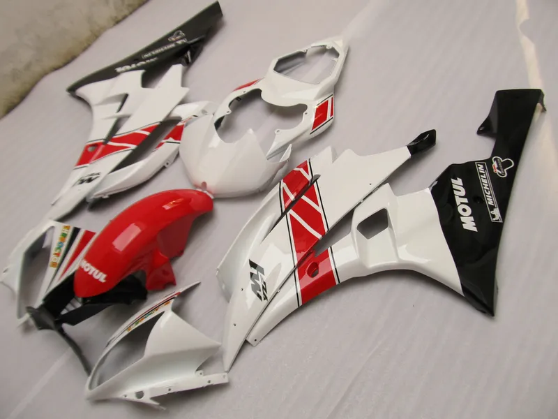 Kit carena in plastica per stampi a iniezione per Yamaha YZF R6 2006 2007 set carene bianco rosso nero YZFR6 06 07 OT05