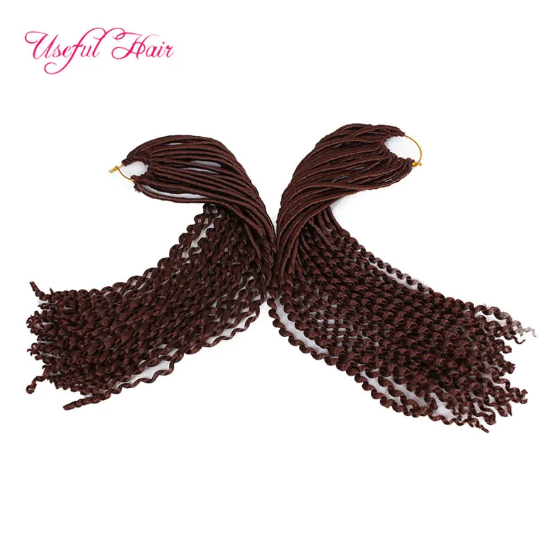 Curly Half Deep Wave Goddess Crochet Braids 100g Faux Locs Braids Hair Extensions Dreadlocks Syntetisk Braiding Hair Kanekalon Braiding Hair 20inch