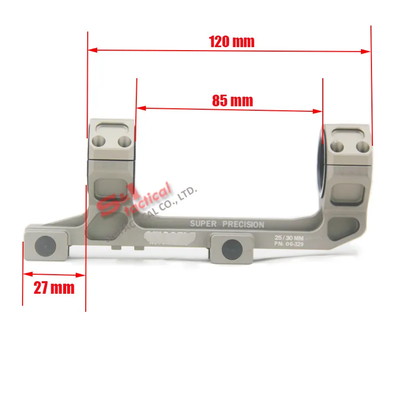 GE Hunting Rifle Scope Mount 25mm/30mm Rings AR15 M4 M16 with Integrated Bubble Level Fit Weaver Picatinny Rail Short Version Dark Earth