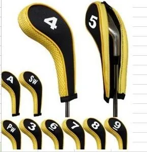 Partihandel Långt Zip Golf Iron Cover OEM Golf Headcover Varje logotyp kan skrivas ut på