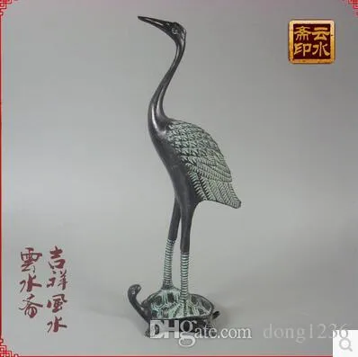 Ganoderma Crane High 18cm Cracker Crane Obra de arte de cobre Decoración de la sala de estar Decoración