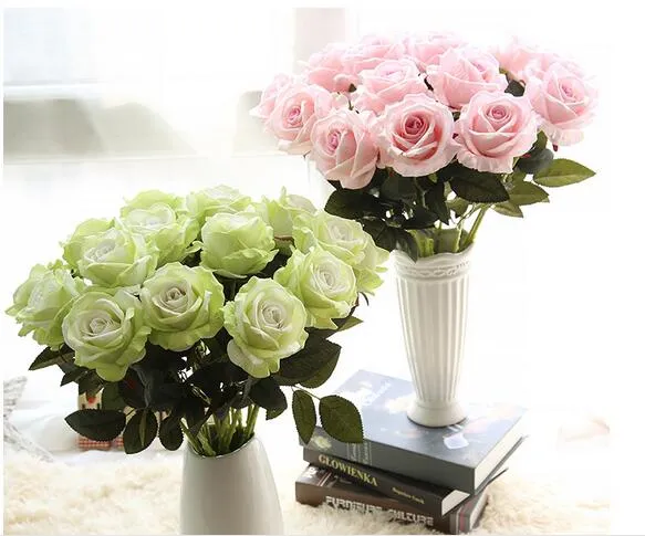 Simulazione rose forniture di nozze pianta di simulazione velluto rosa fiori finti artigianato decorazione della casa