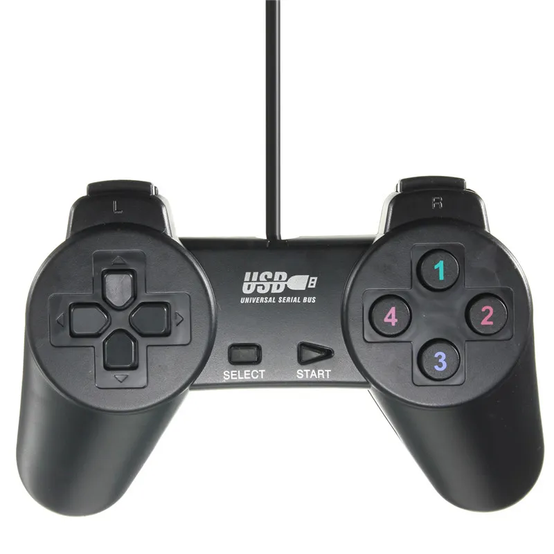 Czarny USB 2.0 Przewodowy Gamepad Joystick Joypad Gamepad Gra Computer dla komputera przenośnego PC dla XP / dla Vista