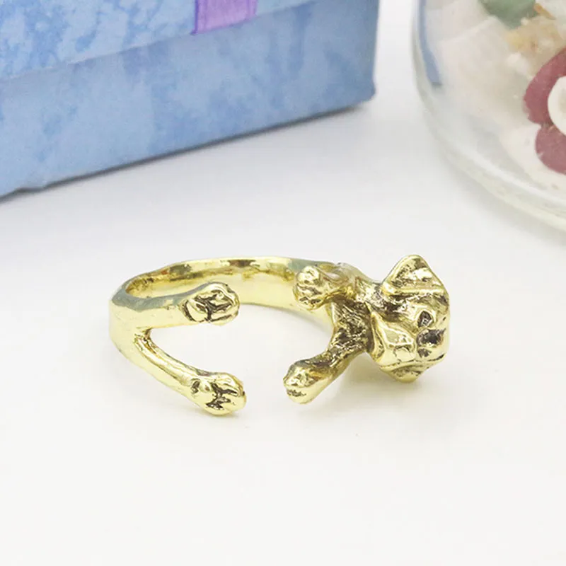 Antique Silver Bronze Labrador Retriever Rings Adjustable Animal Dog Breed Rings for Women Whole176V